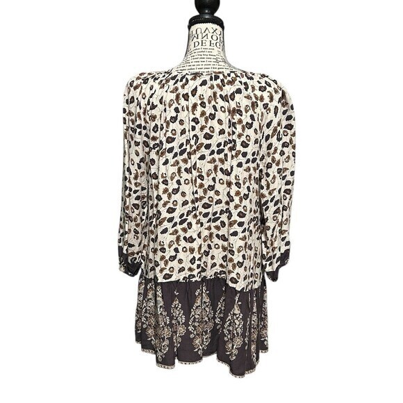 Hayden Los Angeles Women Dress Long Sleeve  Small Cream Leaves Twee Cas… - Picture 3 of 6